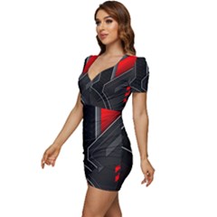 Low Cut Cap Sleeve Mini Dress 
