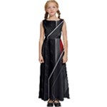 Gamer Tech Black Mesh Red Modern Shape Texture Geometric Pattern Kids  Satin Sleeveless Maxi Dress