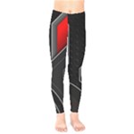 Gamer Tech Black Mesh Red Modern Shape Texture Geometric Pattern Kids  Classic Winter Leggings