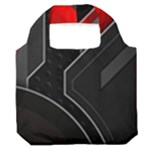Gamer Tech Black Mesh Red Modern Shape Texture Geometric Pattern Premium Foldable Grocery Recycle Bag