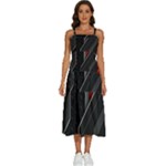 Gamer Tech Black Mesh Red Modern Shape Texture Geometric Pattern Sleeveless Shoulder Straps Boho Dress