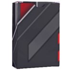 Gamer Tech Black Mesh Red Modern Shape Texture Geometric Pattern Playing Cards Single Design (Rectangle) with Custom Box