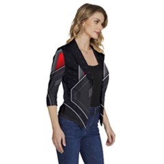 Women s Draped Front 3/4 Sleeve Shawl Collar Jacket 