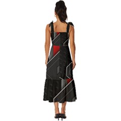 Tie-Strap Tiered Midi Chiffon Dress 