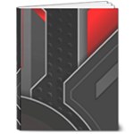 Gamer Tech Black Mesh Red Modern Shape Texture Geometric Pattern 8  x 10  Hardcover Notebook