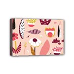 Scandinavian Flat Floral Background Coral Pink White Black Gold Pattern Mini Canvas 6  x 4  (Stretched)