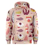 Scandinavian Flat Floral Background Coral Pink White Black Gold Pattern Men s Core Hoodie