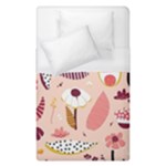 Scandinavian Flat Floral Background Coral Pink White Black Gold Pattern Duvet Cover (Single Size)