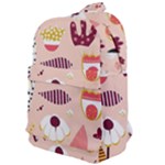 Scandinavian Flat Floral Background Coral Pink White Black Gold Pattern Classic Backpack