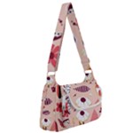 Scandinavian Flat Floral Background Coral Pink White Black Gold Pattern Multipack Bag