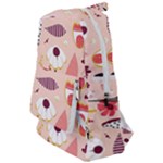 Scandinavian Flat Floral Background Coral Pink White Black Gold Pattern Travelers  Backpack