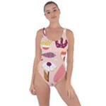 Scandinavian Flat Floral Background Coral Pink White Black Gold Pattern Bring Sexy Back Swimsuit