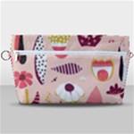 Scandinavian Flat Floral Background Coral Pink White Black Gold Pattern Handbag Organizer