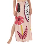 Scandinavian Flat Floral Background Coral Pink White Black Gold Pattern Maxi Chiffon Tie-Up Sarong