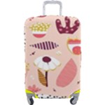 Scandinavian Flat Floral Background Coral Pink White Black Gold Pattern Luggage Cover (Large)