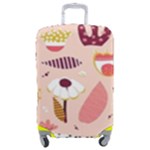 Scandinavian Flat Floral Background Coral Pink White Black Gold Pattern Luggage Cover (Medium)