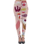 Scandinavian Flat Floral Background Coral Pink White Black Gold Pattern Lightweight Velour Leggings