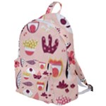 Scandinavian Flat Floral Background Coral Pink White Black Gold Pattern The Plain Backpack