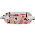 Scandinavian Flat Floral Background Coral Pink White Black Gold Pattern Rounded Waist Pouch