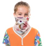 Scandinavian Flat Floral Background Coral Pink White Black Gold Pattern Face Covering Bandana (Kids)