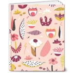 Scandinavian Flat Floral Background Coral Pink White Black Gold Pattern 8  x 10  Softcover Notebook