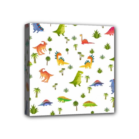 Baby Dino Seamless Pattern Mini Canvas 4  x 4  (Stretched) from ArtsNow.com