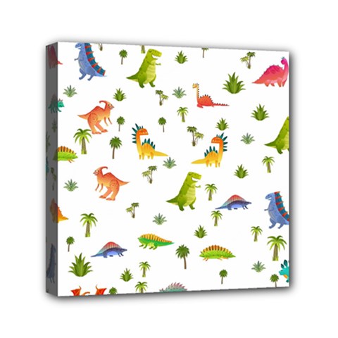 Baby Dino Seamless Pattern Mini Canvas 6  x 6  (Stretched) from ArtsNow.com