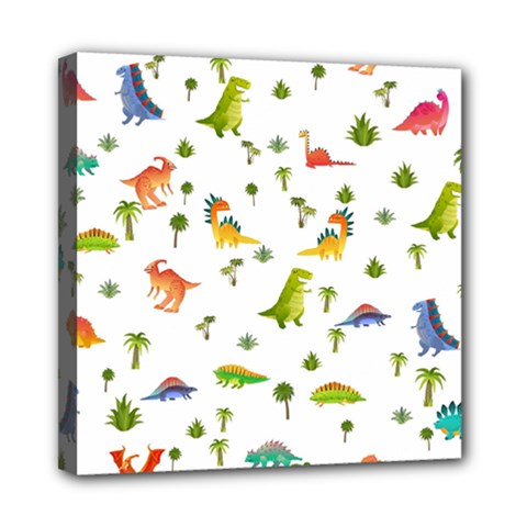 Baby Dino Seamless Pattern Mini Canvas 8  x 8  (Stretched) from ArtsNow.com