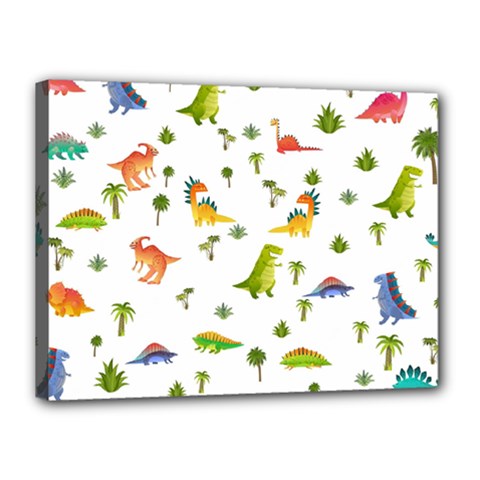 Baby Dino Seamless Pattern Canvas 16  x 12  (Stretched) from ArtsNow.com