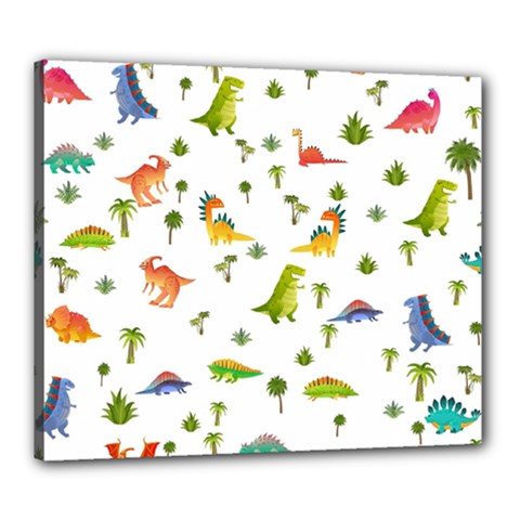 Baby Dino Seamless Pattern Canvas 24  x 20  (Stretched) from ArtsNow.com