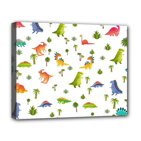 Baby Dino Seamless Pattern Deluxe Canvas 20  x 16  (Stretched) from ArtsNow.com