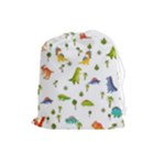 Baby Dino Seamless Pattern Drawstring Pouch (Large)