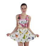 Baby Dino Seamless Pattern Mini Skirt