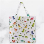 Baby Dino Seamless Pattern Grocery Tote Bag
