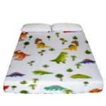 Baby Dino Seamless Pattern Fitted Sheet (Queen Size)