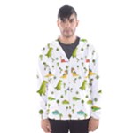 Baby Dino Seamless Pattern Men s Hooded Windbreaker