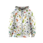 Baby Dino Seamless Pattern Kids  Zipper Hoodie