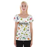 Baby Dino Seamless Pattern Cap Sleeve Top