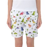 Baby Dino Seamless Pattern Women s Basketball Shorts