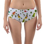 Baby Dino Seamless Pattern Reversible Mid-Waist Bikini Bottoms