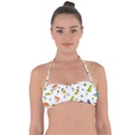Baby Dino Seamless Pattern Tie Back Bikini Top