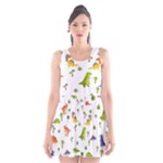 Baby Dino Seamless Pattern Scoop Neck Skater Dress