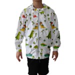 Baby Dino Seamless Pattern Kids  Hooded Windbreaker