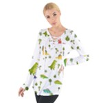 Baby Dino Seamless Pattern Tie Up T-Shirt