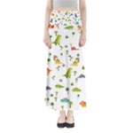 Baby Dino Seamless Pattern Full Length Maxi Skirt