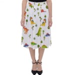 Baby Dino Seamless Pattern Classic Midi Skirt