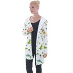 Baby Dino Seamless Pattern Longline Hooded Cardigan