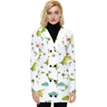 Baby Dino Seamless Pattern Button Up Hooded Coat 