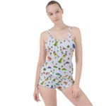 Baby Dino Seamless Pattern Boyleg Tankini Set 