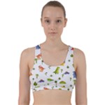 Baby Dino Seamless Pattern Back Weave Sports Bra